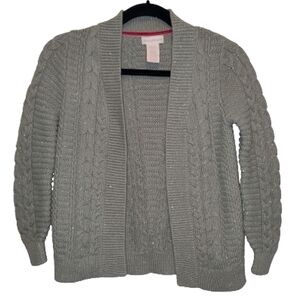 Tommy Bahama Girls open front silver sparkle cardigan size M10-12